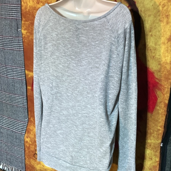 LIVE LOVE DREAM-women’s gray/sequins decor heart rayon blend long sleeve sweater - Picture 7 of 10